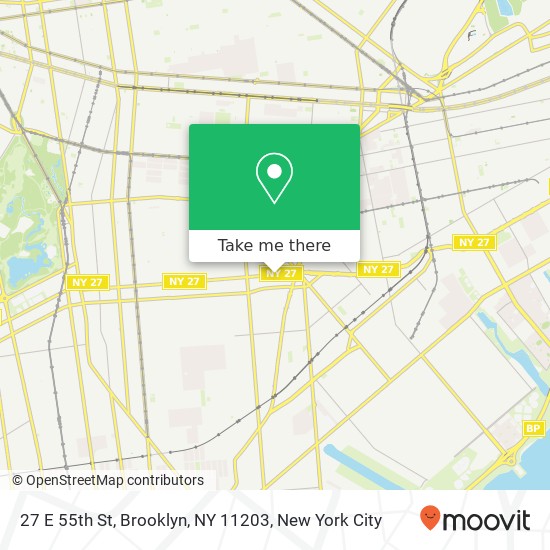 Mapa de 27 E 55th St, Brooklyn, NY 11203