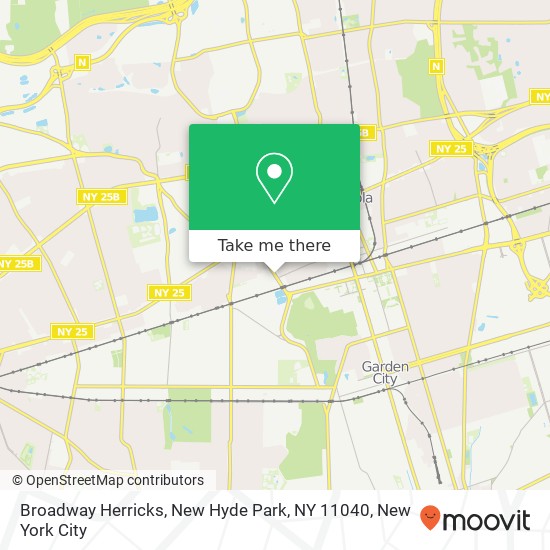 Mapa de Broadway Herricks, New Hyde Park, NY 11040