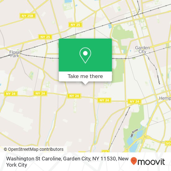 Mapa de Washington St Caroline, Garden City, NY 11530