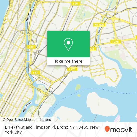 Mapa de E 147th St and Timpson Pl, Bronx, NY 10455