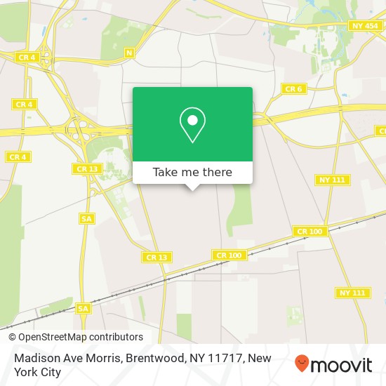 Mapa de Madison Ave Morris, Brentwood, NY 11717