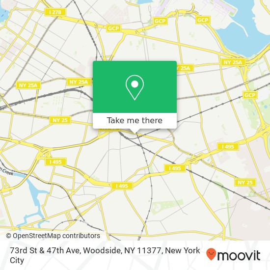 Mapa de 73rd St & 47th Ave, Woodside, NY 11377