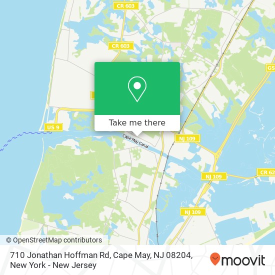 Mapa de 710 Jonathan Hoffman Rd, Cape May, NJ 08204