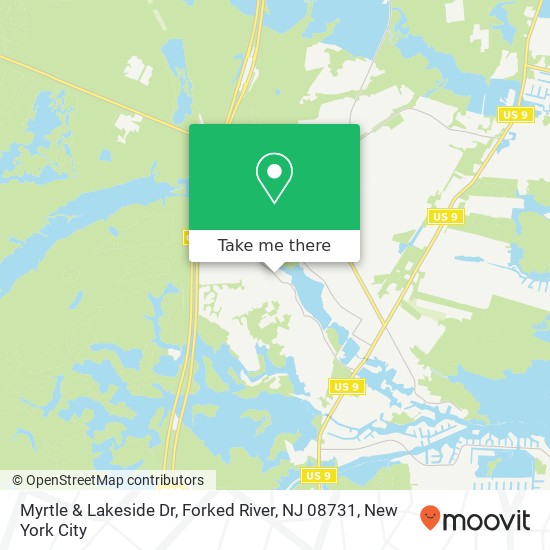 Mapa de Myrtle & Lakeside Dr, Forked River, NJ 08731