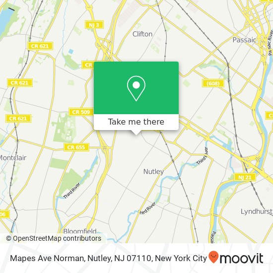 Mapa de Mapes Ave Norman, Nutley, NJ 07110