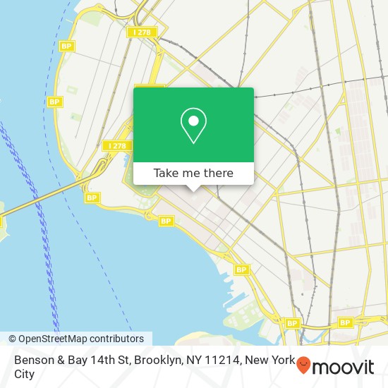 Mapa de Benson & Bay 14th St, Brooklyn, NY 11214