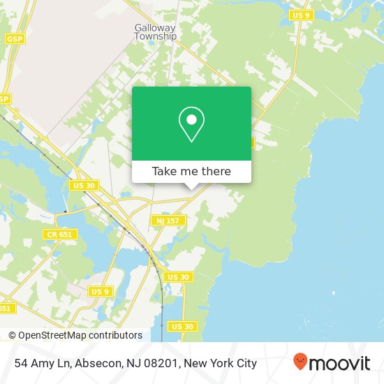 Mapa de 54 Amy Ln, Absecon, NJ 08201
