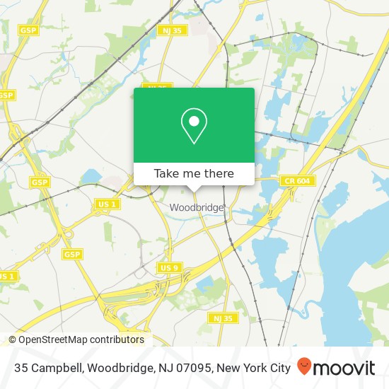 Mapa de 35 Campbell, Woodbridge, NJ 07095
