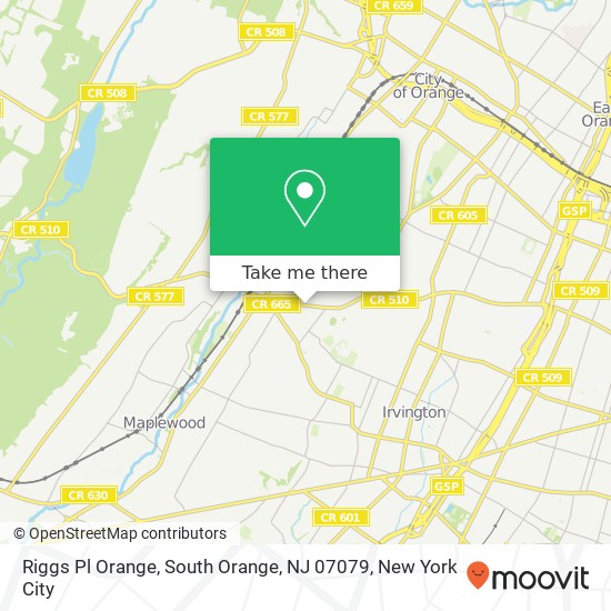 Riggs Pl Orange, South Orange, NJ 07079 map