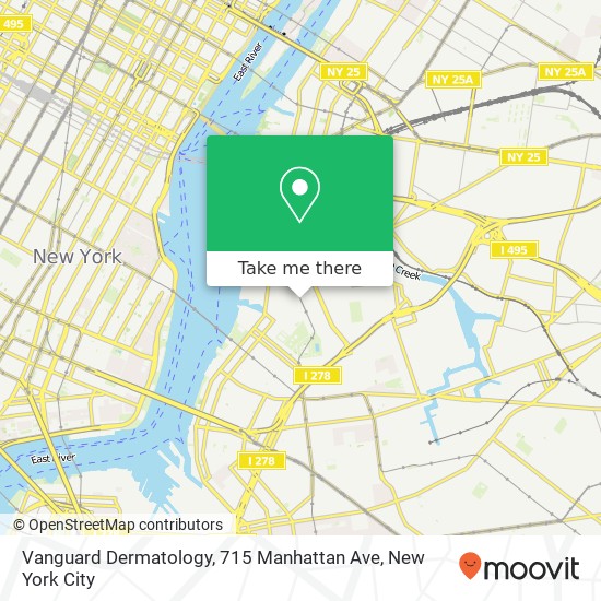 Mapa de Vanguard Dermatology, 715 Manhattan Ave