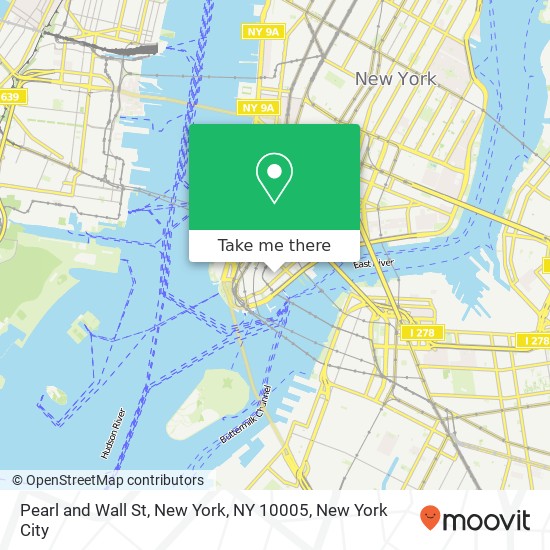 Pearl and Wall St, New York, NY 10005 map