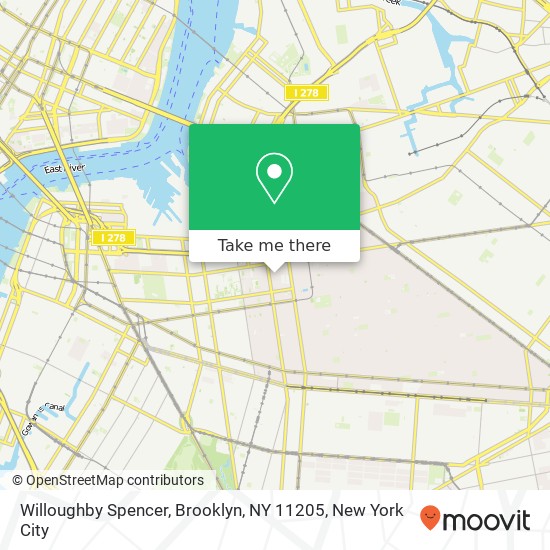 Mapa de Willoughby Spencer, Brooklyn, NY 11205
