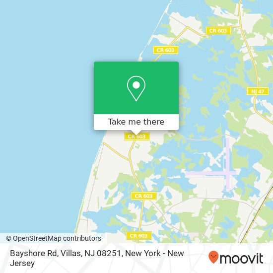 Mapa de Bayshore Rd, Villas, NJ 08251