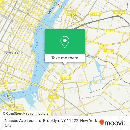 Mapa de Nassau Ave Leonard, Brooklyn, NY 11222