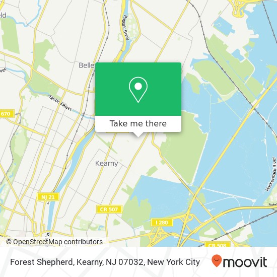 Mapa de Forest Shepherd, Kearny, NJ 07032