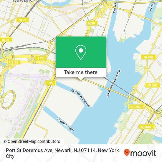 Port St Doremus Ave, Newark, NJ 07114 map