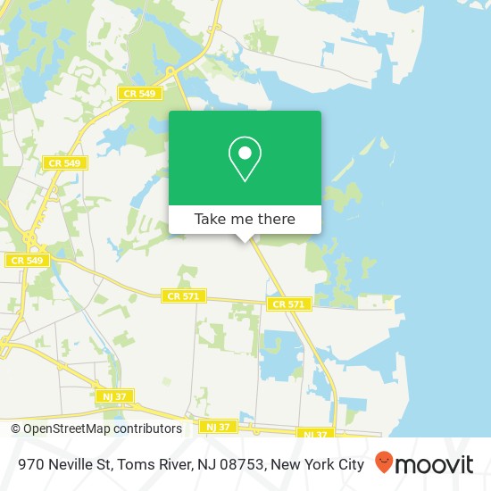 Mapa de 970 Neville St, Toms River, NJ 08753