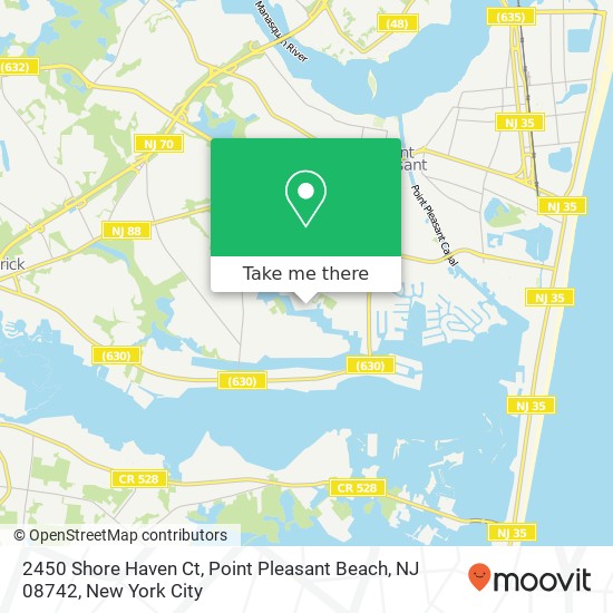 Mapa de 2450 Shore Haven Ct, Point Pleasant Beach, NJ 08742