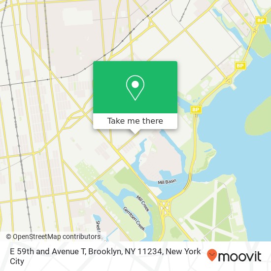 Mapa de E 59th and Avenue T, Brooklyn, NY 11234