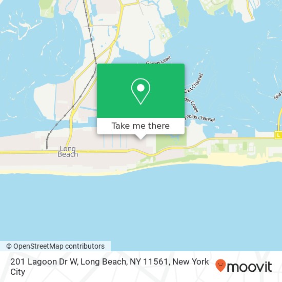 Mapa de 201 Lagoon Dr W, Long Beach, NY 11561