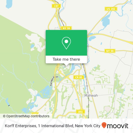 Korff Enterprises, 1 International Blvd map