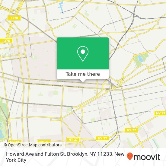 Mapa de Howard Ave and Fulton St, Brooklyn, NY 11233