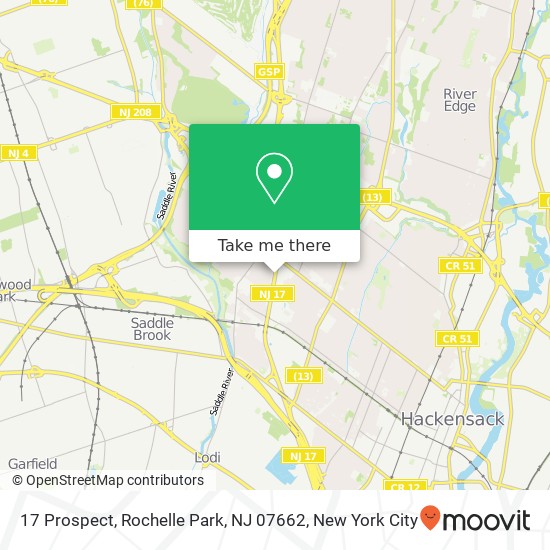 Mapa de 17 Prospect, Rochelle Park, NJ 07662