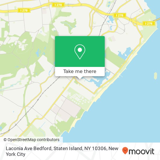 Mapa de Laconia Ave Bedford, Staten Island, NY 10306