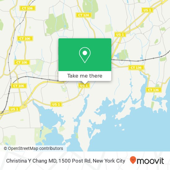 Christina Y Chang MD, 1500 Post Rd map