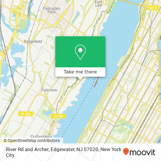River Rd and Archer, Edgewater, NJ 07020 map