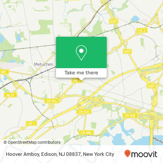 Hoover Amboy, Edison, NJ 08837 map