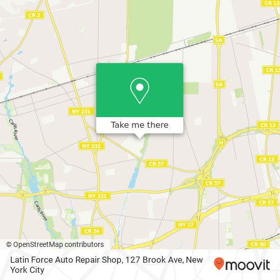 Mapa de Latin Force Auto Repair Shop, 127 Brook Ave