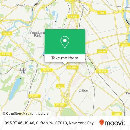 Mapa de 995,RT-46 US-46, Clifton, NJ 07013