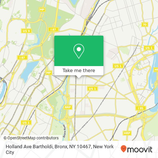 Mapa de Holland Ave Bartholdi, Bronx, NY 10467