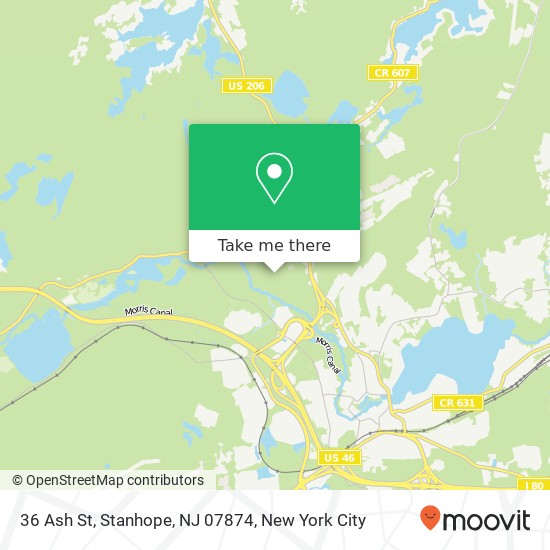 Mapa de 36 Ash St, Stanhope, NJ 07874