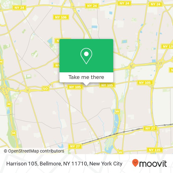 Mapa de Harrison 105, Bellmore, NY 11710