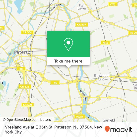 Vreeland Ave at E 36th St, Paterson, NJ 07504 map