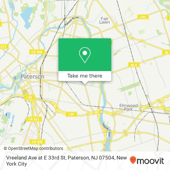 Vreeland Ave at E 33rd St, Paterson, NJ 07504 map