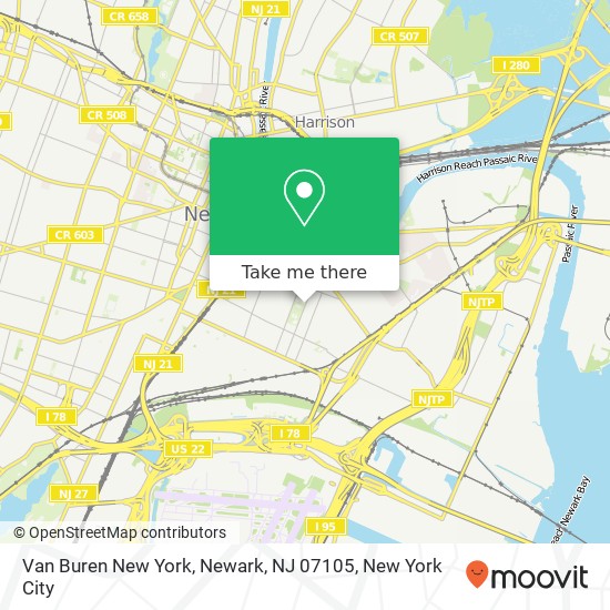 Van Buren New York, Newark, NJ 07105 map