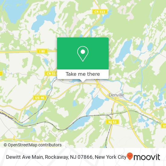 Mapa de Dewitt Ave Main, Rockaway, NJ 07866