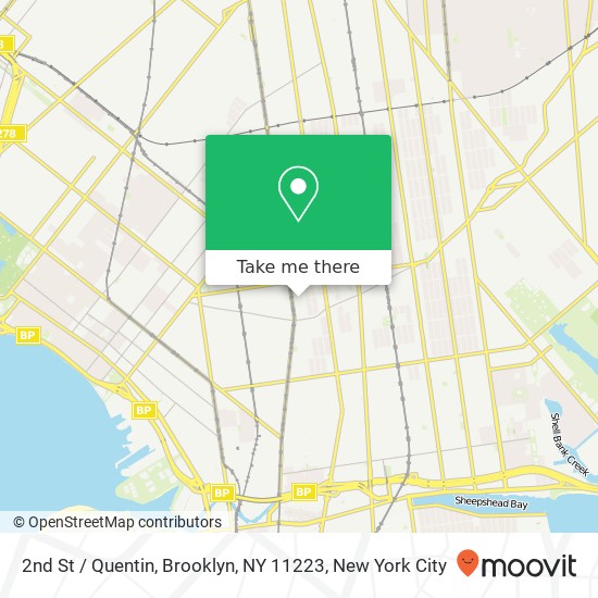 Mapa de 2nd St / Quentin, Brooklyn, NY 11223