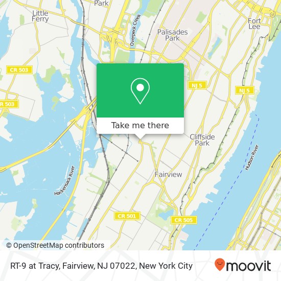 Mapa de RT-9 at Tracy, Fairview, NJ 07022