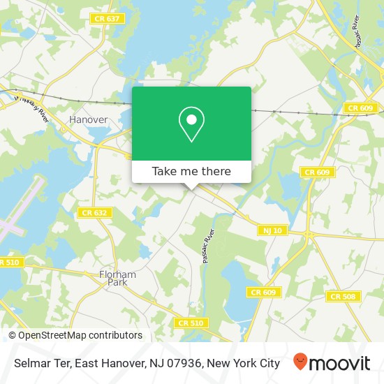 Mapa de Selmar Ter, East Hanover, NJ 07936