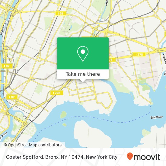 Mapa de Coster Spofford, Bronx, NY 10474