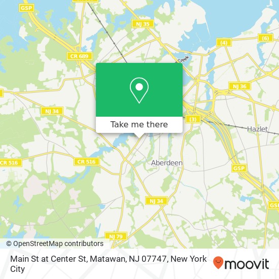 Mapa de Main St at Center St, Matawan, NJ 07747