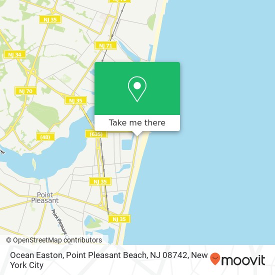 Mapa de Ocean Easton, Point Pleasant Beach, NJ 08742