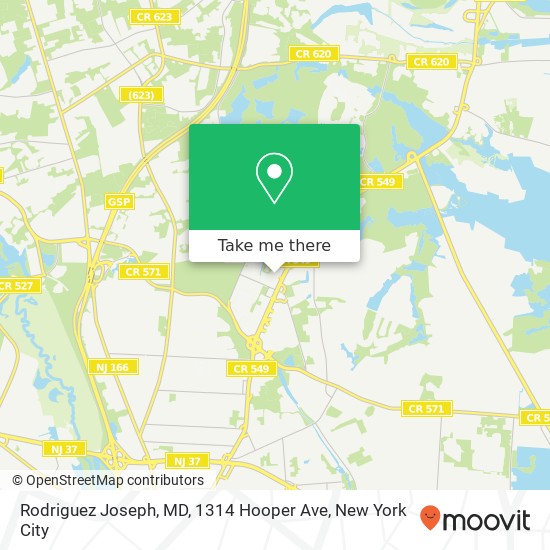 Mapa de Rodriguez Joseph, MD, 1314 Hooper Ave