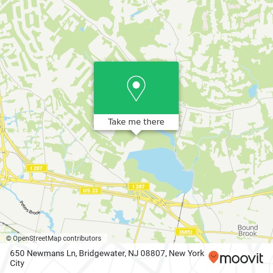 Mapa de 650 Newmans Ln, Bridgewater, NJ 08807