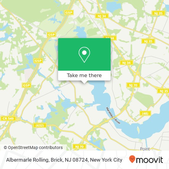 Mapa de Albermarle Rolling, Brick, NJ 08724