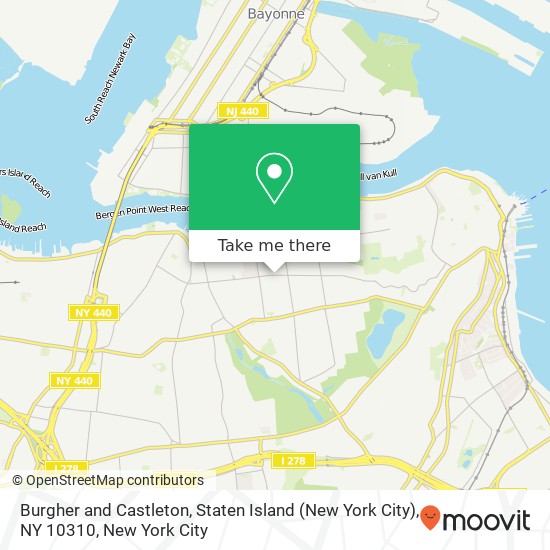 Mapa de Burgher and Castleton, Staten Island (New York City), NY 10310